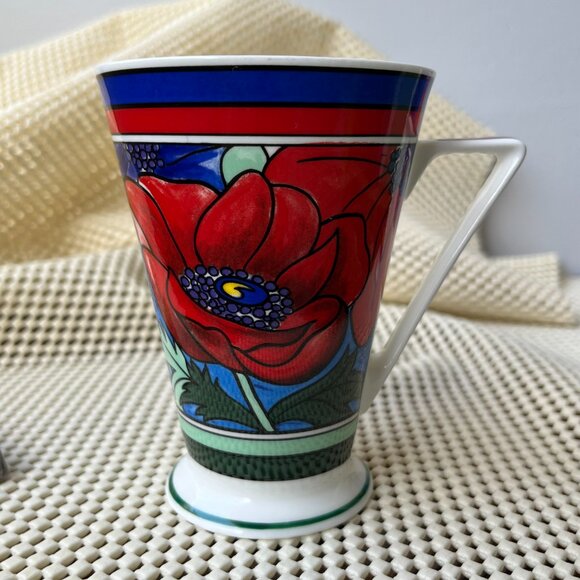 Walled Garden 2 Mugs by Wren England Flowers Poppies Violets - Picture 2 of 16